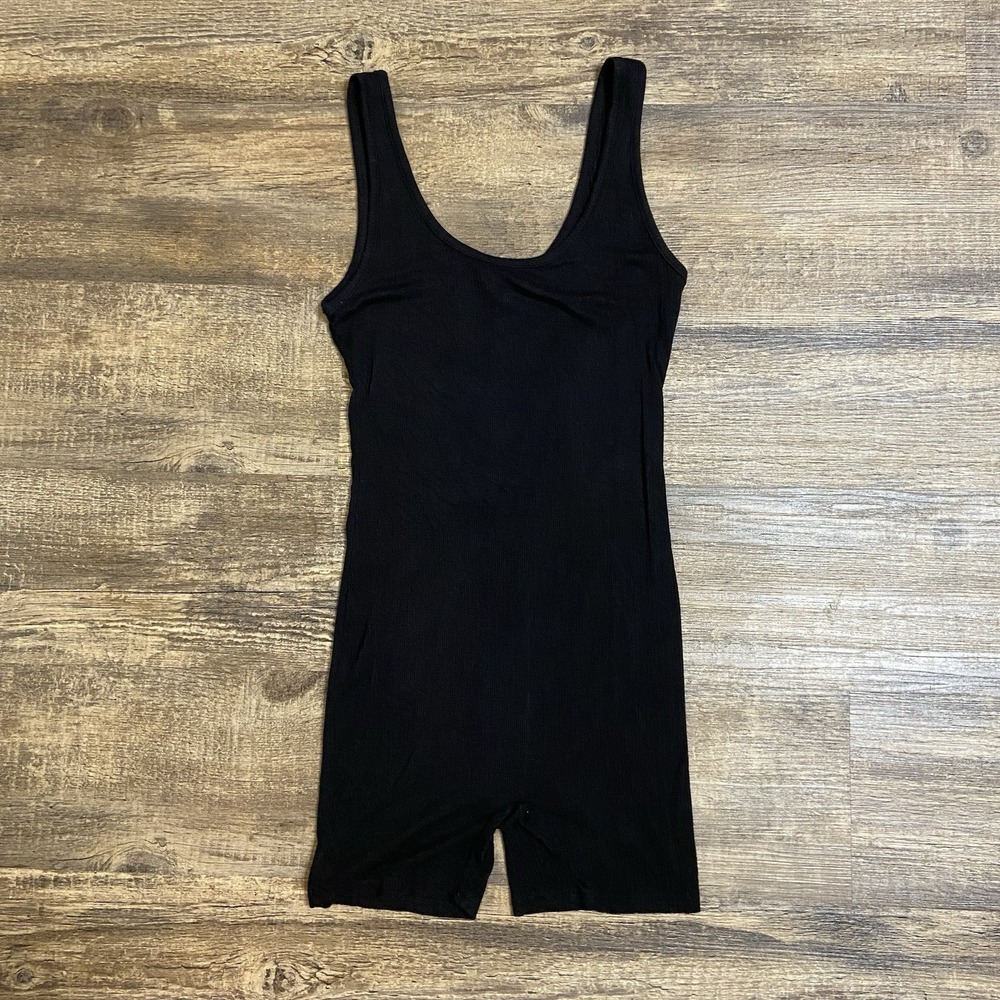 Active Basic Women's Small Unitard Black Ribbed Athleisure Training Bodycon Gym - Picture 2 of 7